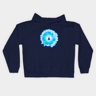 Beyond The Sky, Jet in Clouds Kids Hoodie